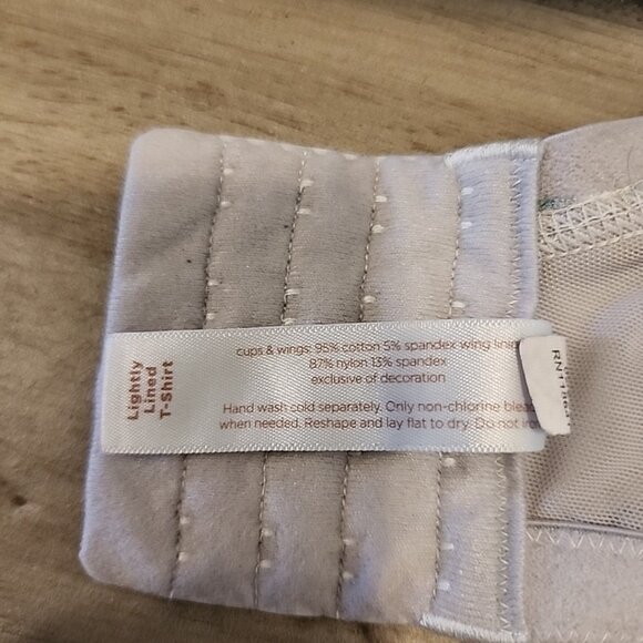 Cacique Lightly Lined T-Shirt Bra 40DDD White Roses Floral Underwire - Picture 4 of 4